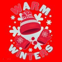 Festive Warm Winter Knit Hat And Gloves Santa Hat thumb 1