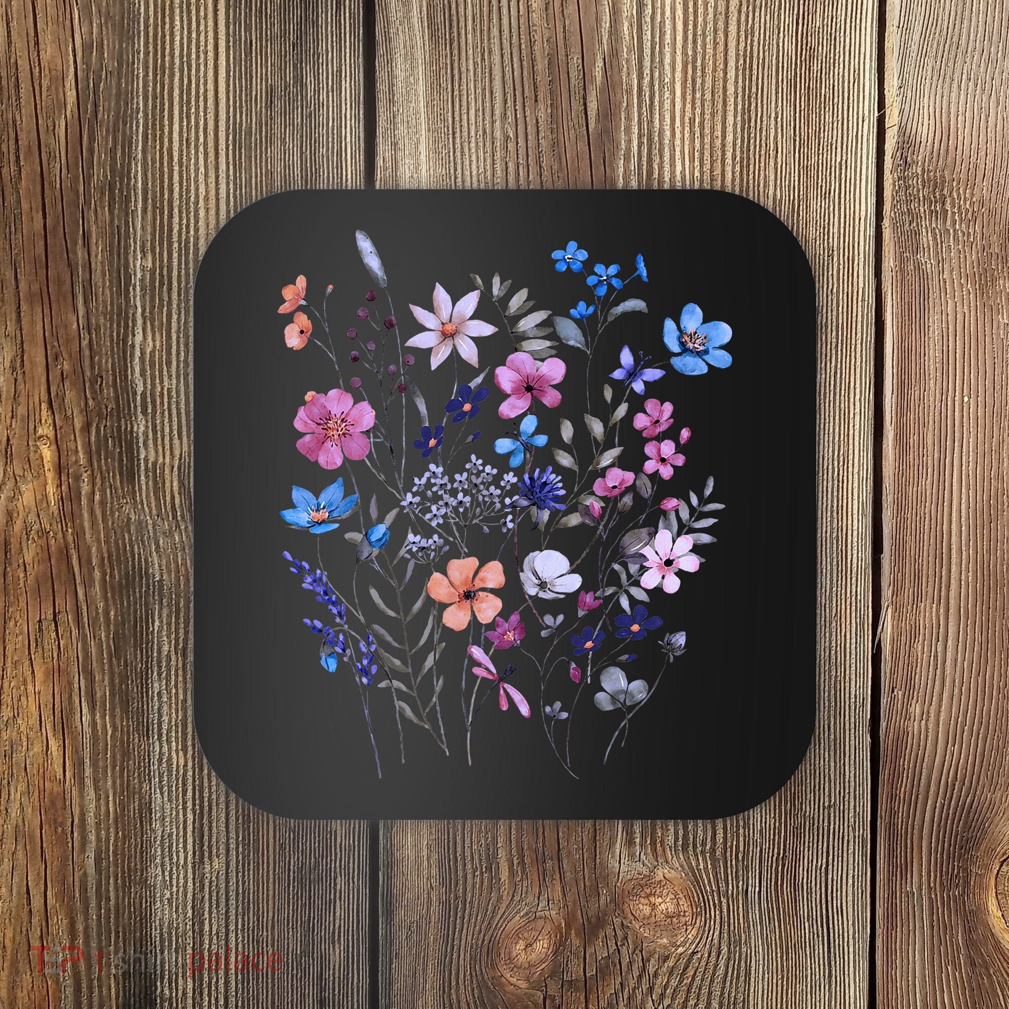 Flowers Women Wildflower Graphic Floral Gardening Coaster