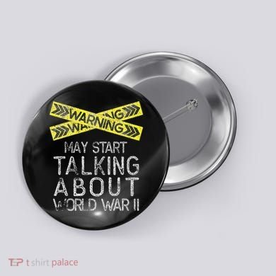 Funny World War Two History Teacher Historian History Button