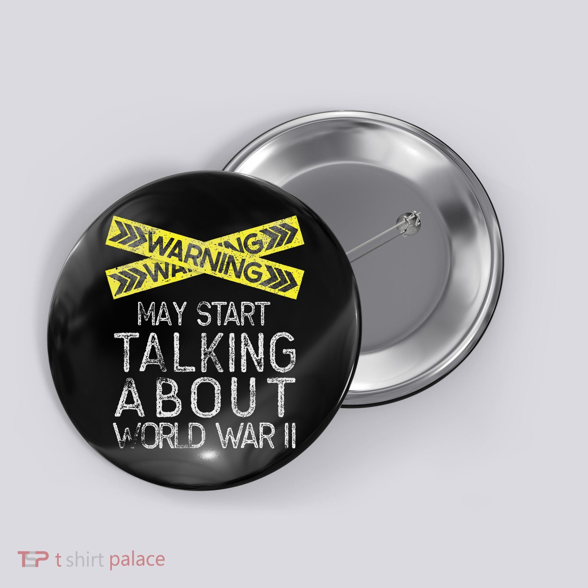 Funny World War Two History Teacher Historian History Button