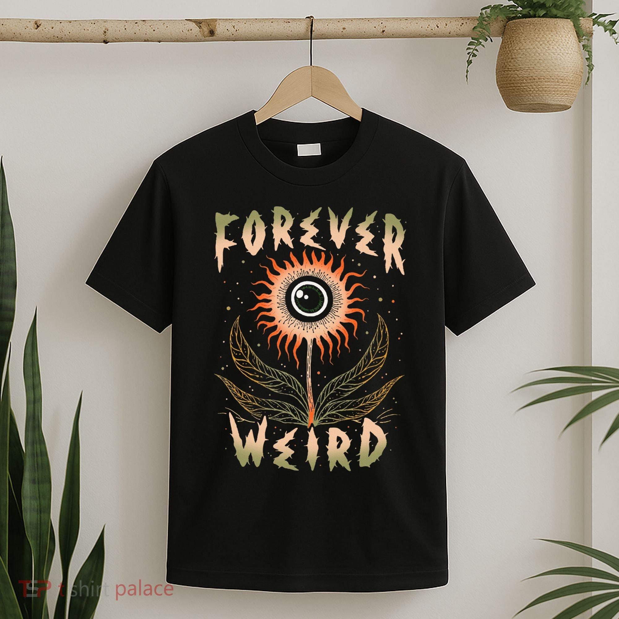 Forever Weird With Eyeball Plant Illustration T-Shirt