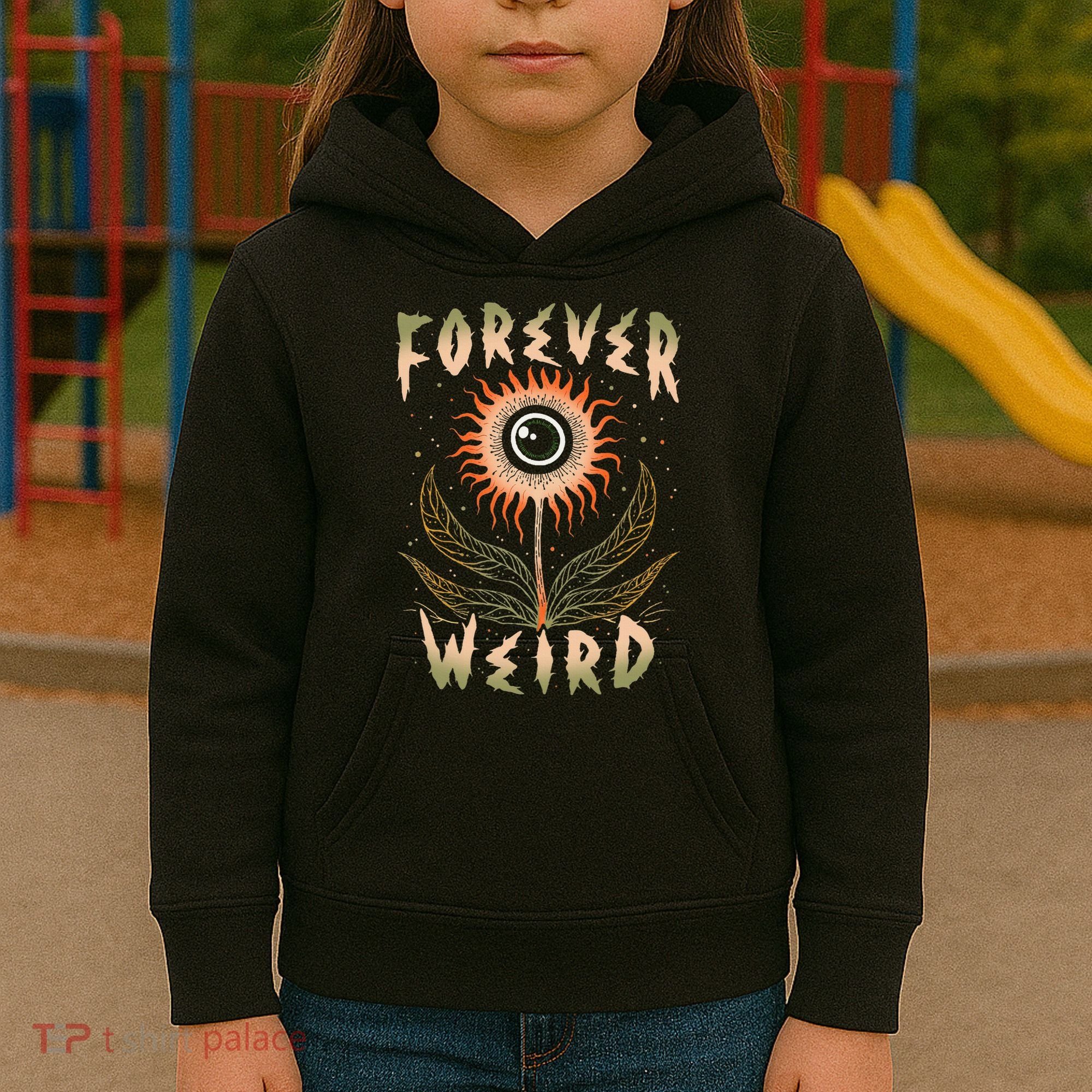 Forever Weird With Eyeball Plant Illustration Kids Hoodie