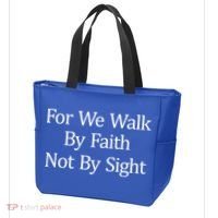 For We Walk By Faith Not By Sight Funny Gift Tote Bag thumb 3
