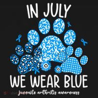 Funny We Wear Blue Dog Cat Paw Juvenile Arthritis Awareness Gift Doggie Tank thumb 4
