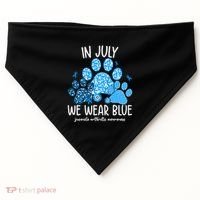 Funny We Wear Blue Dog Cat Paw Juvenile Arthritis Awareness Gift USA-Made Doggie Bandana thumb 0
