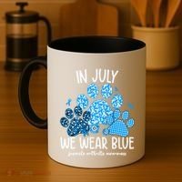 Funny We Wear Blue Dog Cat Paw Juvenile Arthritis Awareness Gift Coffee Mug thumb 4