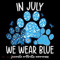 Funny We Wear Blue Dog Cat Paw Juvenile Arthritis Awareness Gift Coffee Mug thumb 5