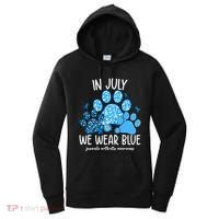 Funny We Wear Blue Dog Cat Paw Juvenile Arthritis Awareness Gift Women's Hoodie thumb 0