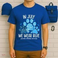 Funny We Wear Blue Dog Cat Paw Juvenile Arthritis Awareness Gift T-Shirt thumb 6