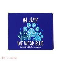 Funny We Wear Blue Dog Cat Paw Juvenile Arthritis Awareness Gift Mousepad thumb 0
