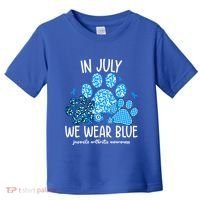 Funny We Wear Blue Dog Cat Paw Juvenile Arthritis Awareness Gift Toddler T-Shirt thumb 0