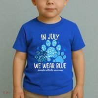 Funny We Wear Blue Dog Cat Paw Juvenile Arthritis Awareness Gift Toddler T-Shirt thumb 2