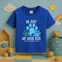 Funny We Wear Blue Dog Cat Paw Juvenile Arthritis Awareness Gift Toddler T-Shirt thumb 3