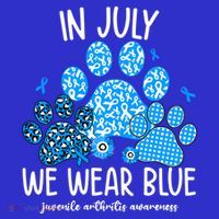 Funny We Wear Blue Dog Cat Paw Juvenile Arthritis Awareness Gift Visor thumb 3