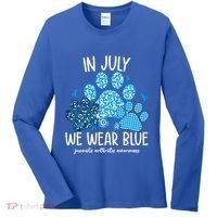 Funny We Wear Blue Dog Cat Paw Juvenile Arthritis Awareness Gift Women's Long Sleeve Shirt thumb 0