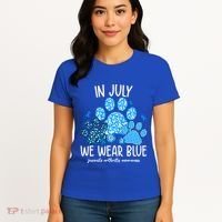 Funny We Wear Blue Dog Cat Paw Juvenile Arthritis Awareness Gift Women's T-Shirt thumb 4