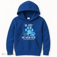 Funny We Wear Blue Dog Cat Paw Juvenile Arthritis Awareness Gift Kids Hoodie thumb 0