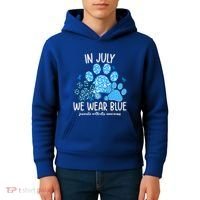 Funny We Wear Blue Dog Cat Paw Juvenile Arthritis Awareness Gift Kids Hoodie thumb 4