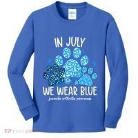 Funny We Wear Blue Dog Cat Paw Juvenile Arthritis Awareness Gift Kids Long Sleeve Shirt thumb 0