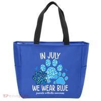 Funny We Wear Blue Dog Cat Paw Juvenile Arthritis Awareness Gift Tote Bag thumb 0