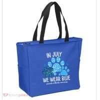 Funny We Wear Blue Dog Cat Paw Juvenile Arthritis Awareness Gift Tote Bag thumb 2