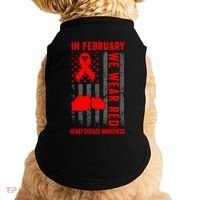 February We Wear Red American Flag Heart Disease Awareness Doggie Tank thumb 0
