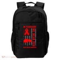 February We Wear Red American Flag Heart Disease Awareness Backpack thumb 0