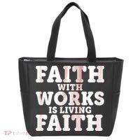 Faith With Works Is Living Faith Tote Bag thumb 0