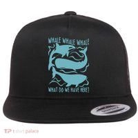 Funny Whale What Do We Have Here Flat Bill Trucker Hat thumb 0