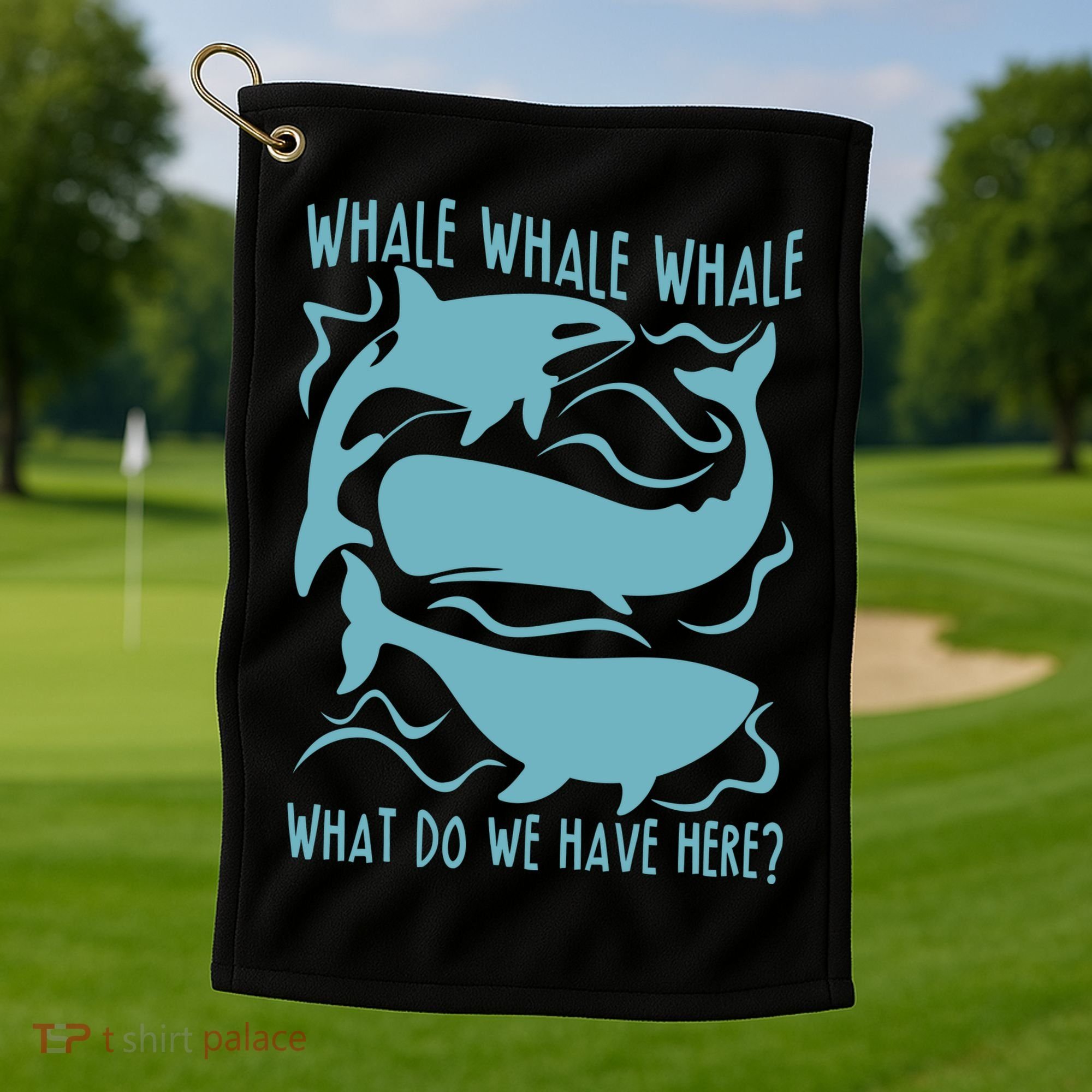Funny Whale What Do We Have Here Golf Towel