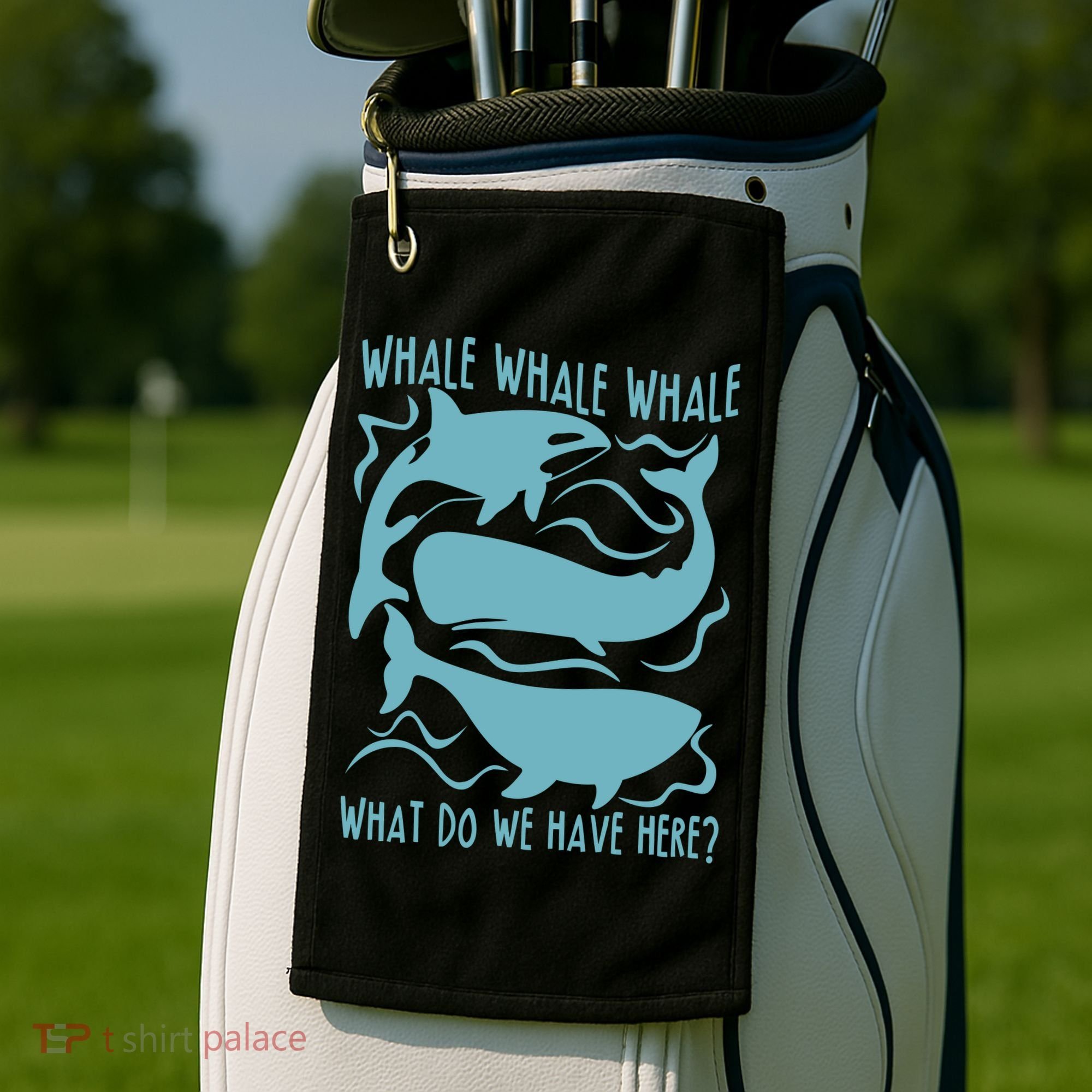 Funny Whale What Do We Have Here Golf Towel