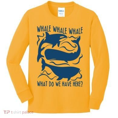 Funny Whale What Do We Have Here Kids Long Sleeve Shirt