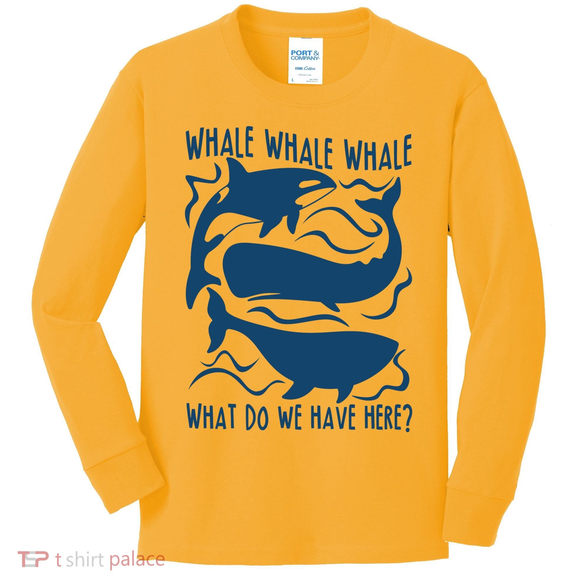 Funny Whale What Do We Have Here Kids Long Sleeve Shirt