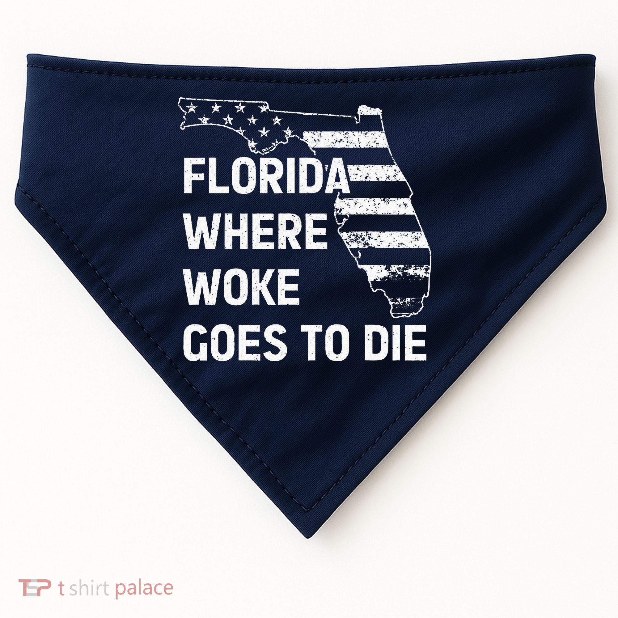 Florida Where Woke Goes To Die Funny Retro USA-Made Doggie Bandana