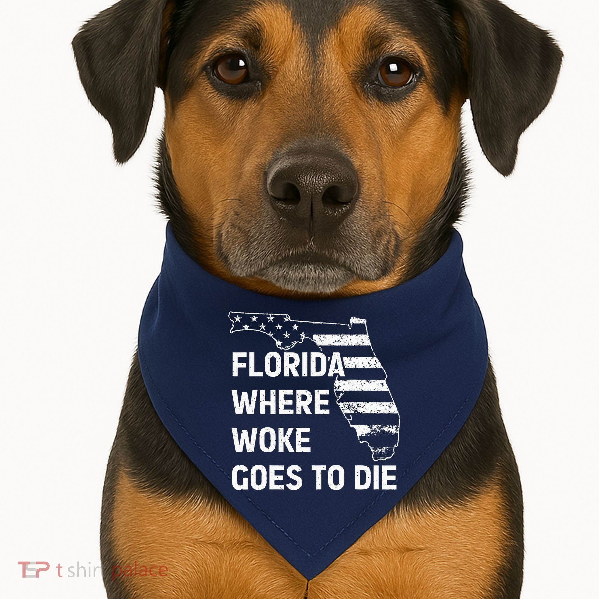 Florida Where Woke Goes To Die Funny Retro USA-Made Doggie Bandana