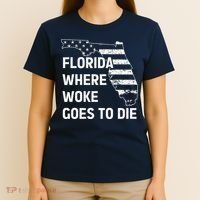 Florida Where Woke Goes To Die Funny Retro T-Shirt thumb 4