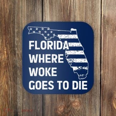 Florida Where Woke Goes To Die Funny Retro Coaster