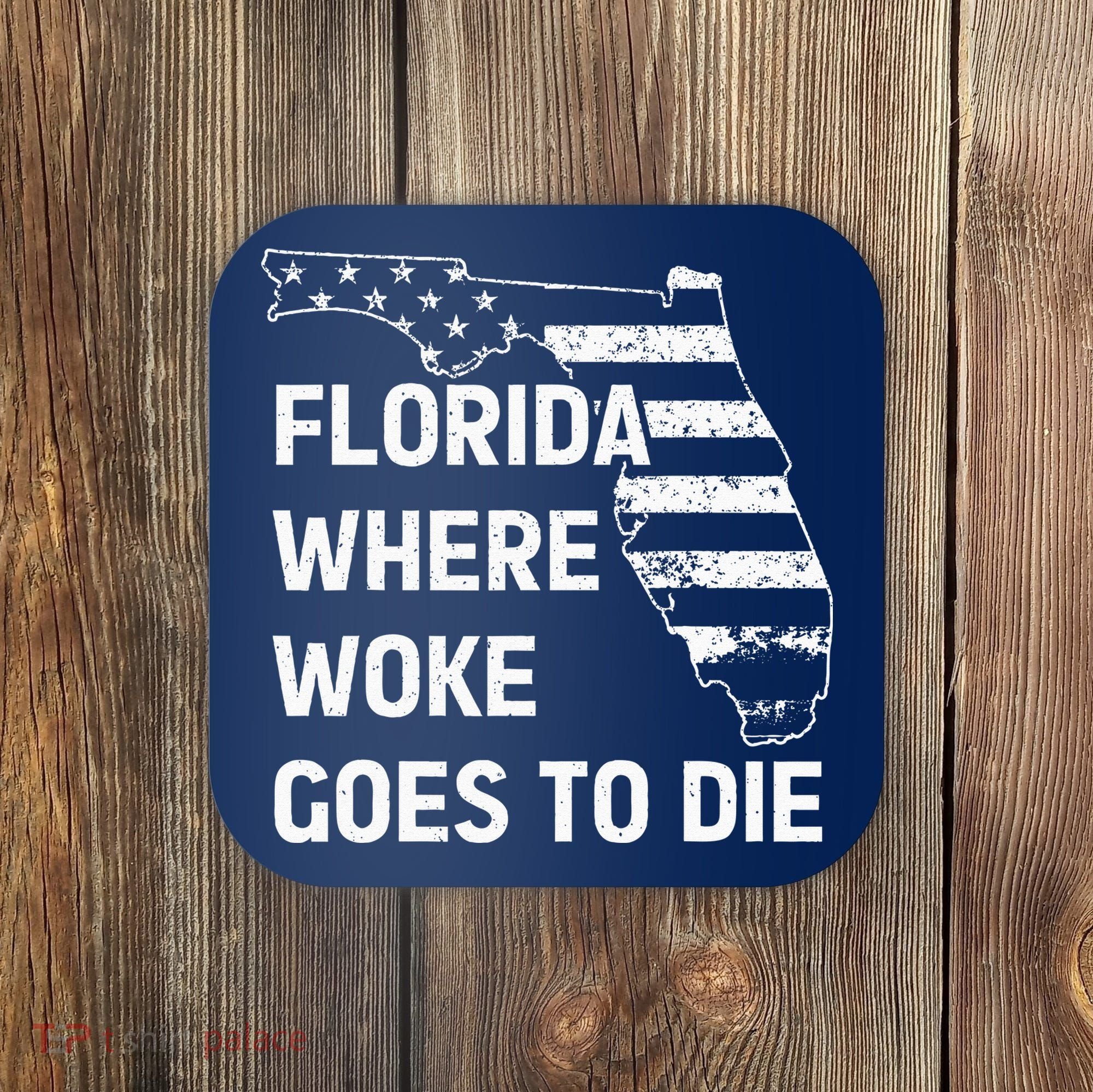 Florida Where Woke Goes To Die Funny Retro Coaster