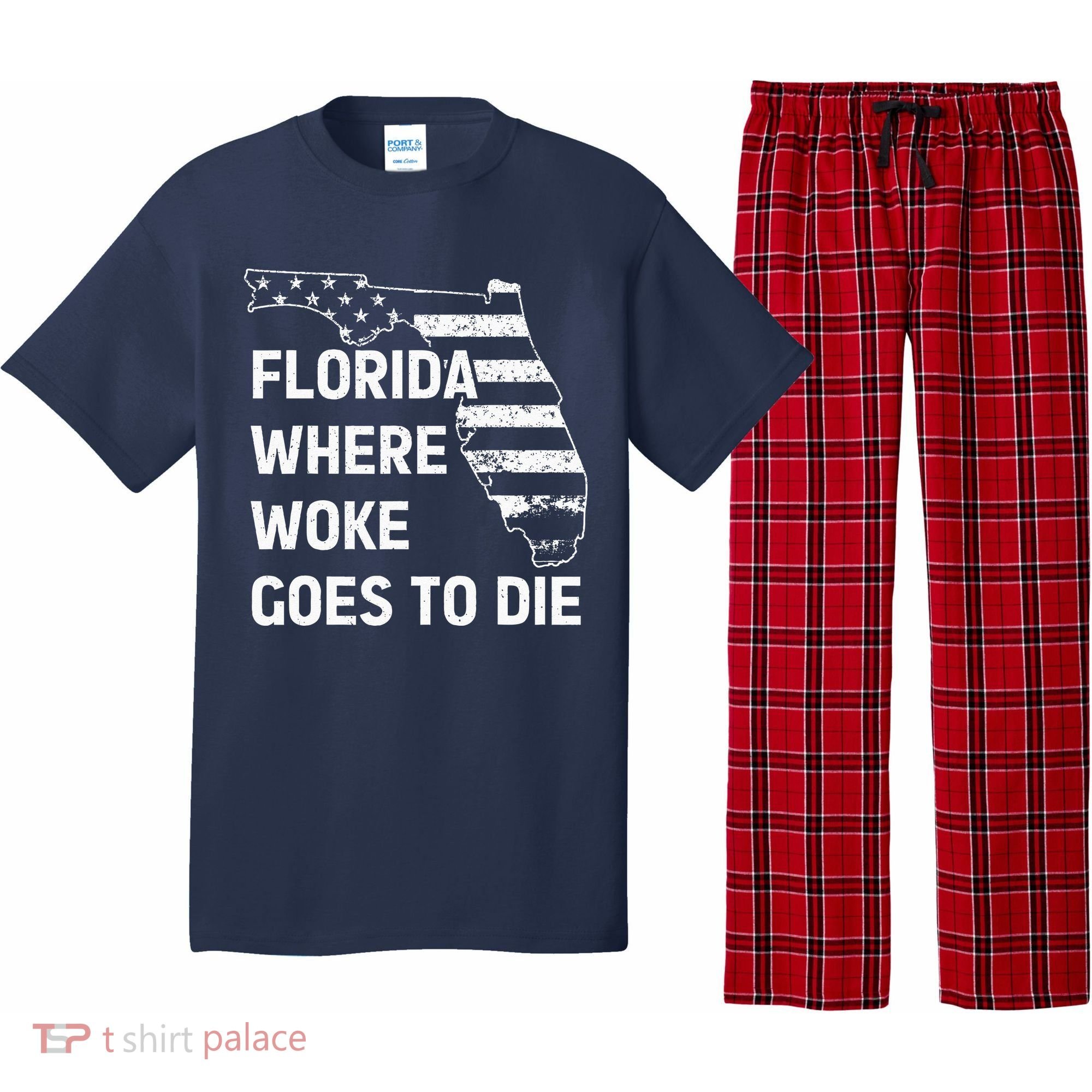 Florida Where Woke Goes To Die Funny Retro Pajama Set