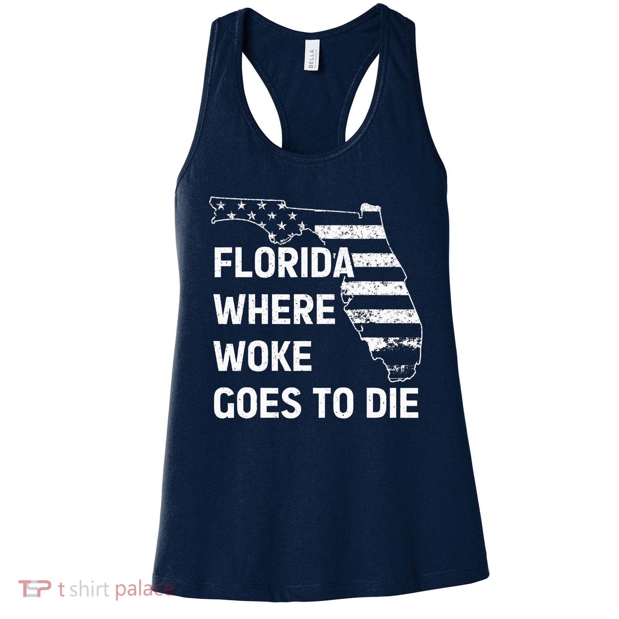 Florida Where Woke Goes To Die Funny Retro Women's Tank Top