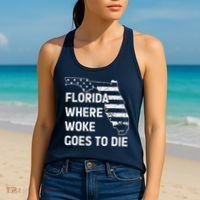 Florida Where Woke Goes To Die Funny Retro Women's Tank Top thumb 2