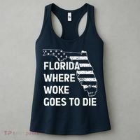 Florida Where Woke Goes To Die Funny Retro Women's Tank Top thumb 3