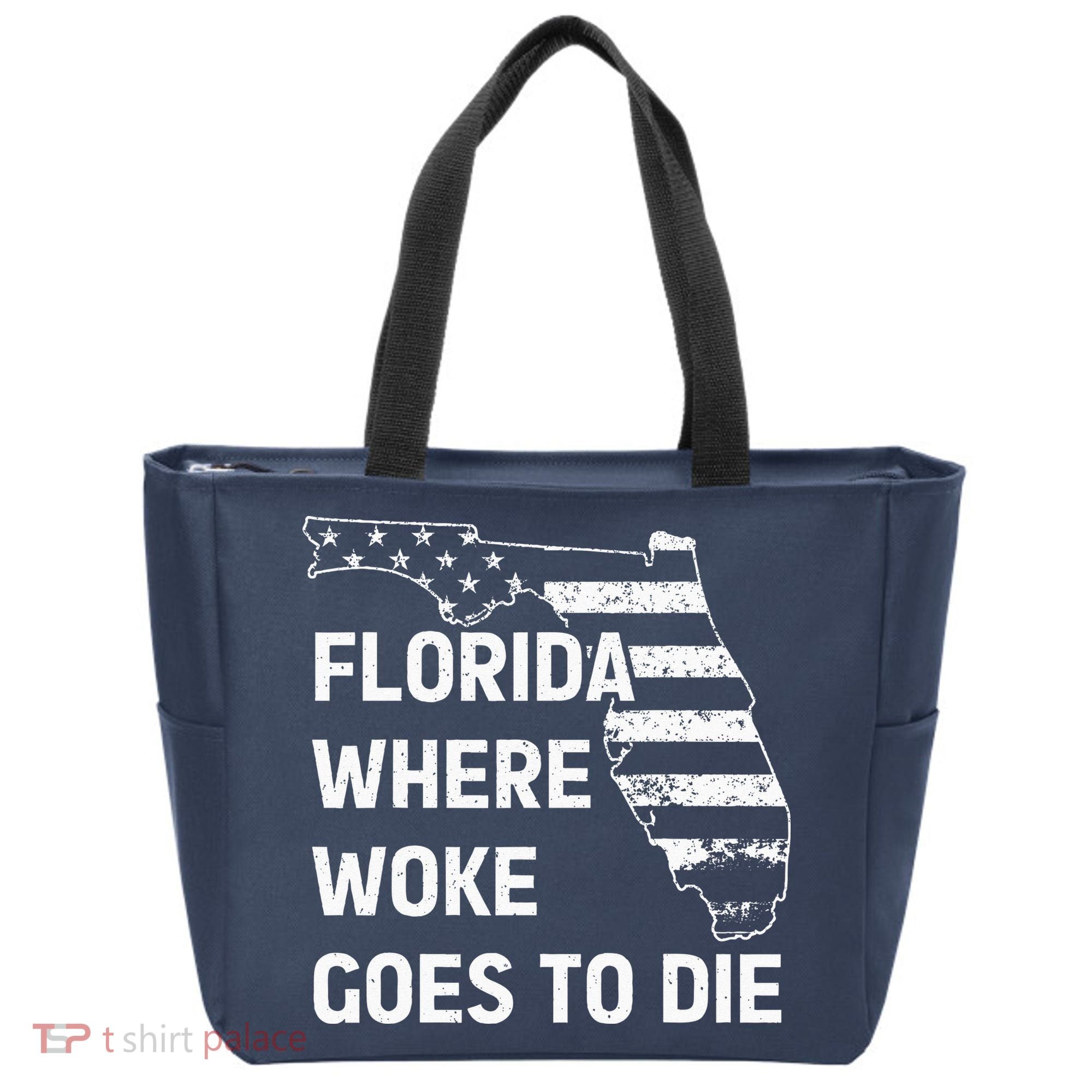 Florida Where Woke Goes To Die Funny Retro Tote Bag