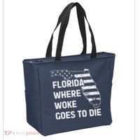 Florida Where Woke Goes To Die Funny Retro Tote Bag thumb 2