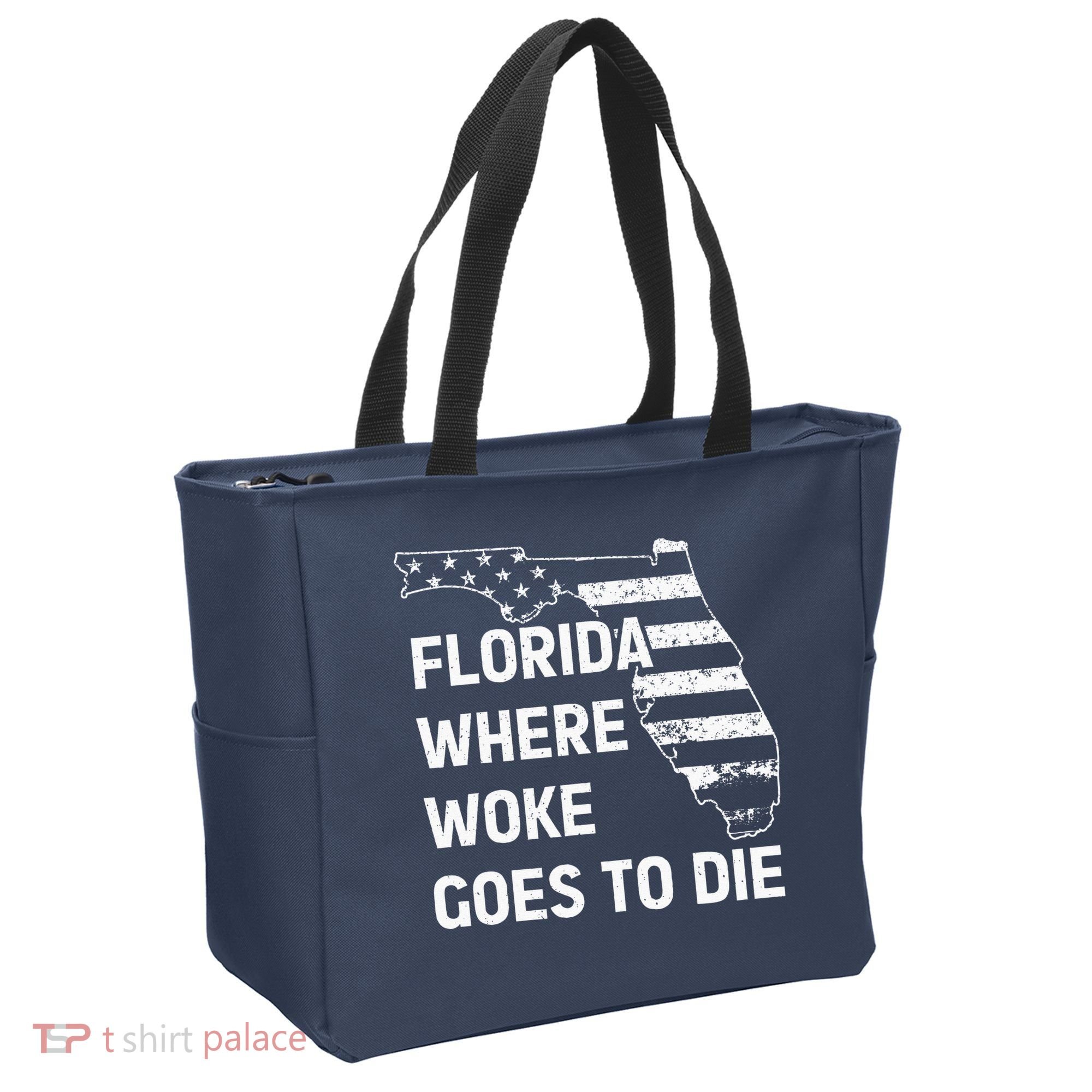 Florida Where Woke Goes To Die Funny Retro Tote Bag
