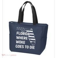 Florida Where Woke Goes To Die Funny Retro Tote Bag thumb 3
