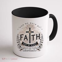For We Walk Faith Not By Sight Christian Bible Verse Coffee Mug thumb 1