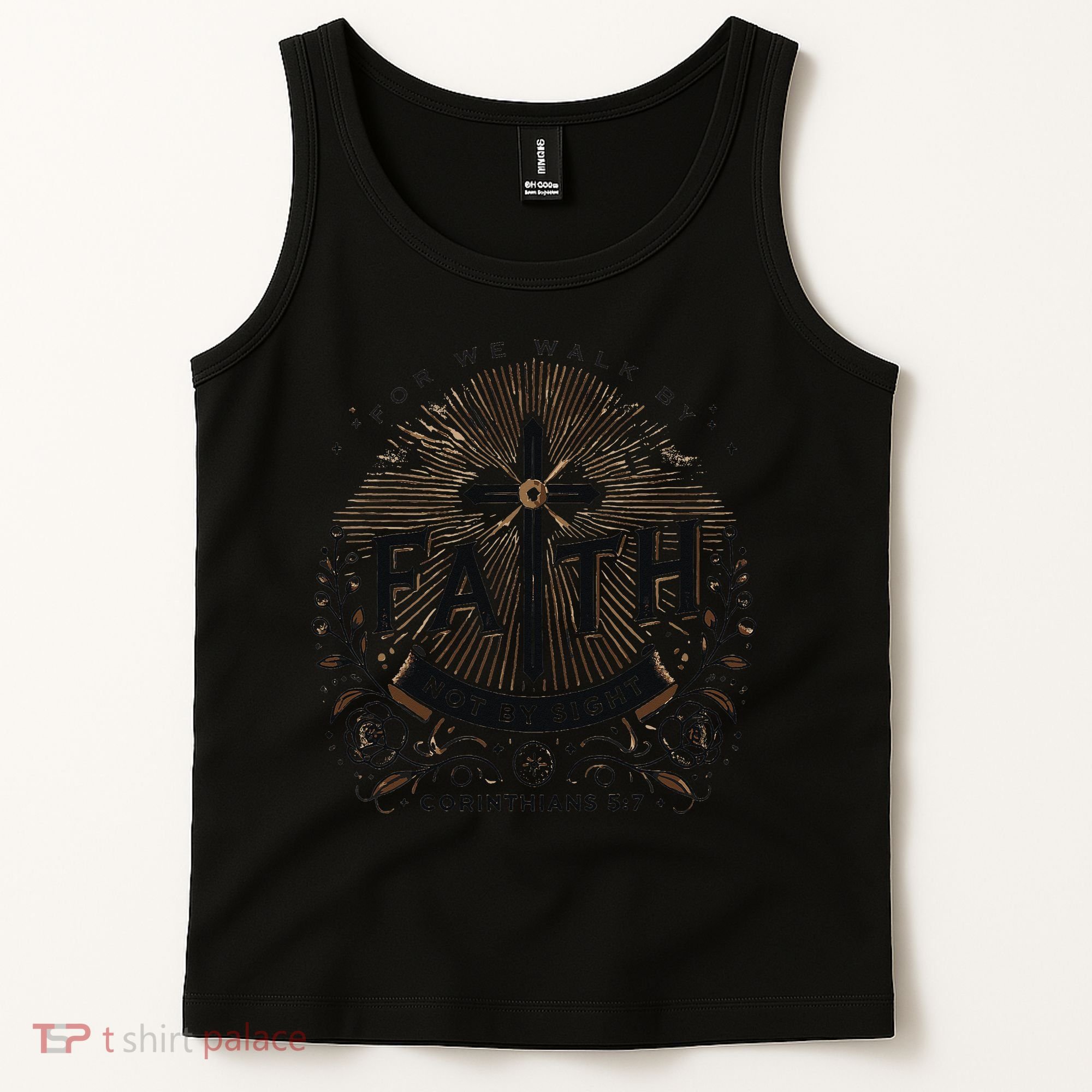For We Walk Faith Not By Sight Christian Bible Verse Tank Top