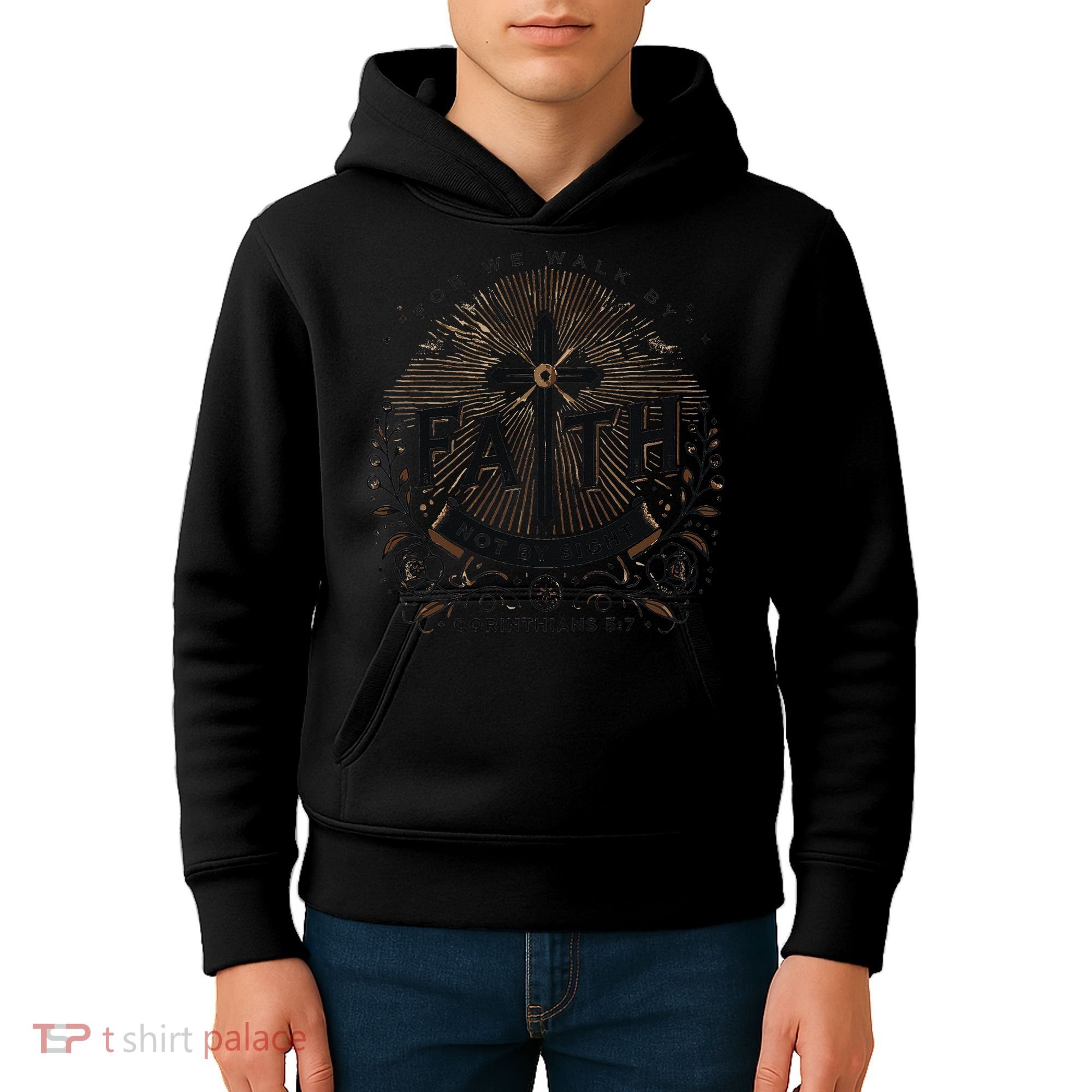 For We Walk Faith Not By Sight Christian Bible Verse Kids Hoodie