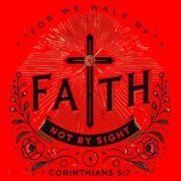For We Walk Faith Not By Sight Christian Bible Verse Santa Hat thumb 1